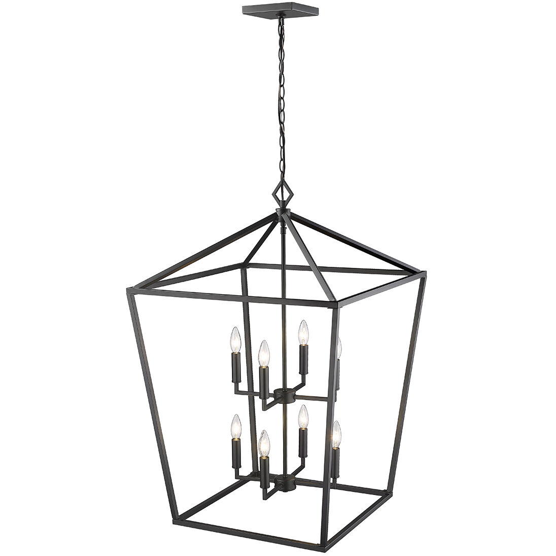 Corona 8 Light 24 inch Matte Black Pendant Ceiling Light